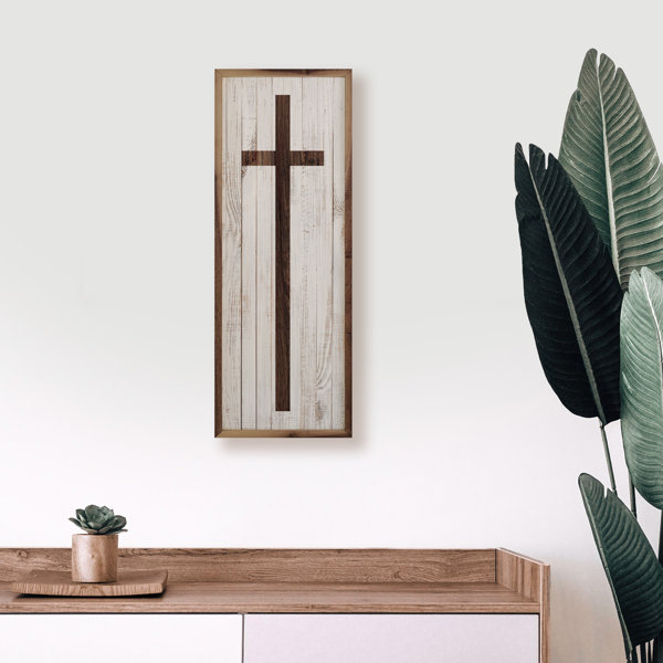 Trinx Cross Picture Frame Graphic Art on Wood Wayfair